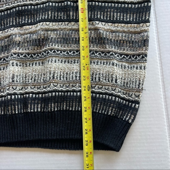 1980s-1990s Vintage Blue and Brown Knitted Pull Over Crew  Mens Size XL - Picture 9 of 14